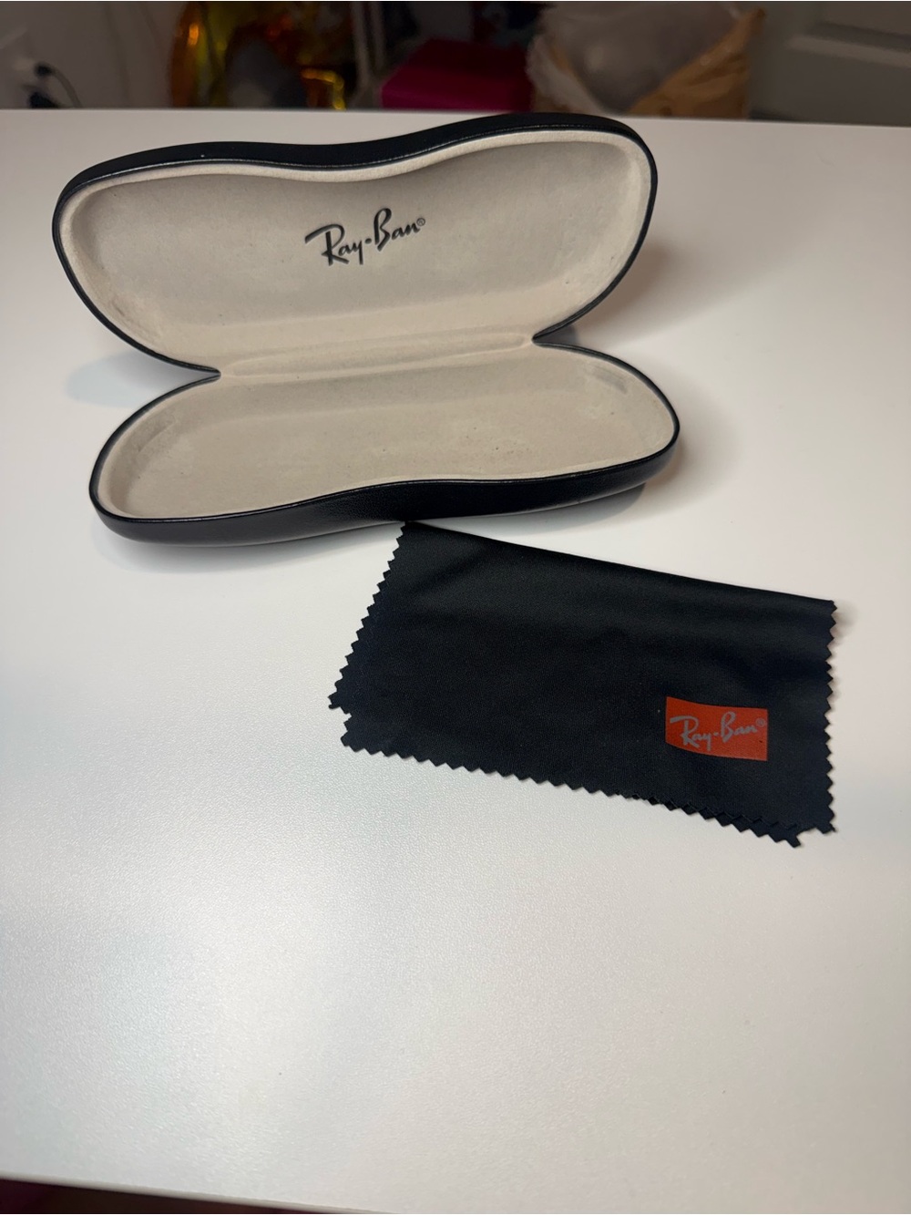 Ray-Ban Black Hard Sunglasses/Glasses Case with Black Microfiber Cloth